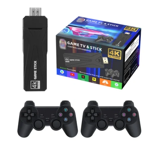 New Arrival GT65 Wireless Controller 2 Players 4K HD Output Family Gaming Box Build-In Classic Retro Game Consoles