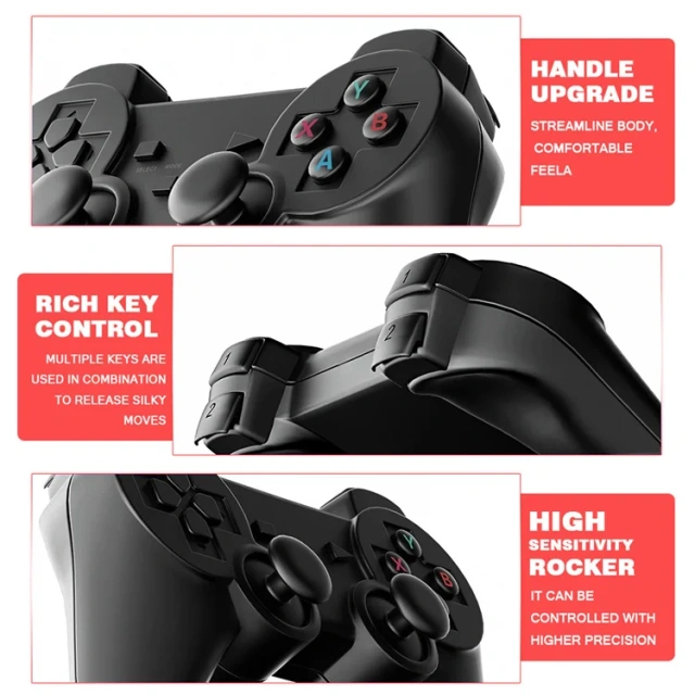 Factory K8 64GB Home Video Game Console Two-Player Battle Wireless 2.4G Gamepad Gaming Stick