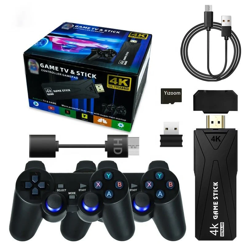 New Arrival GT65 Wireless Controller 2 Players 4K HD Output Family Gaming Box Build-In Classic Retro Game Consoles