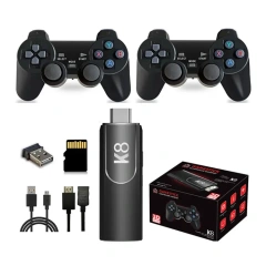 Factory K8 64GB Home Video Game Console Two-Player Battle Wireless 2.4G Gamepad Gaming Stick