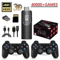 Hot Sale Classic 64GB 40000 Games 4K HD TV Retro Video Game Consoles With 2 Gamepad