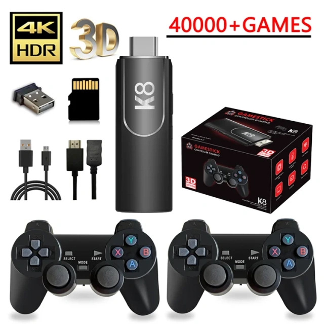 Hot Sale Classic 64GB 40000 Games 4K HD TV Retro Video Game Consoles With 2 Gamepad