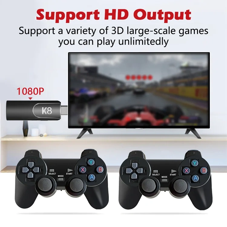 Hot Sale Classic 64GB 40000 Games 4K HD TV Retro Video Game Consoles With 2 Gamepad