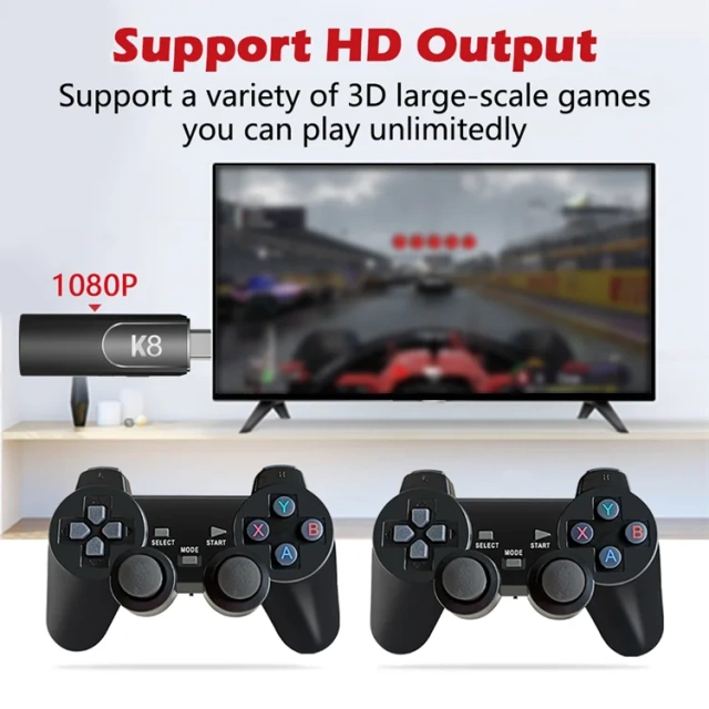 Hot Sale Classic 64GB 40000 Games 4K HD TV Retro Video Game Consoles With 2 Gamepad