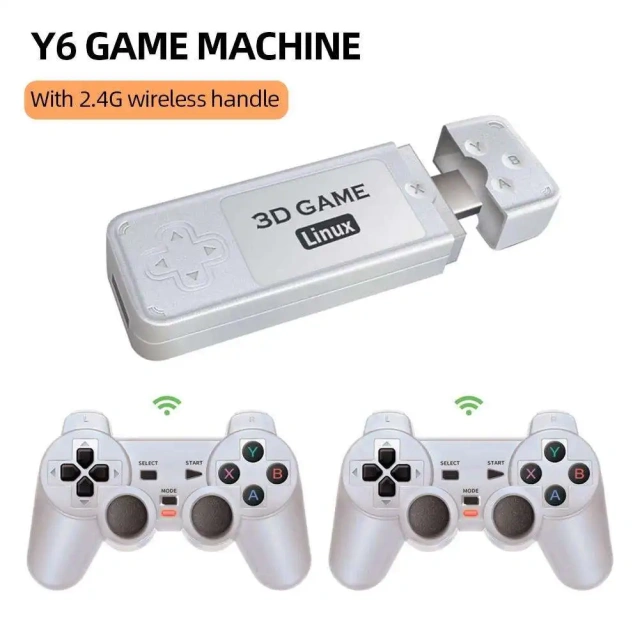 High Quality Portable 4K 60fps Output Dual Handle Retro Gaming Console 4K HD TV Game Stick