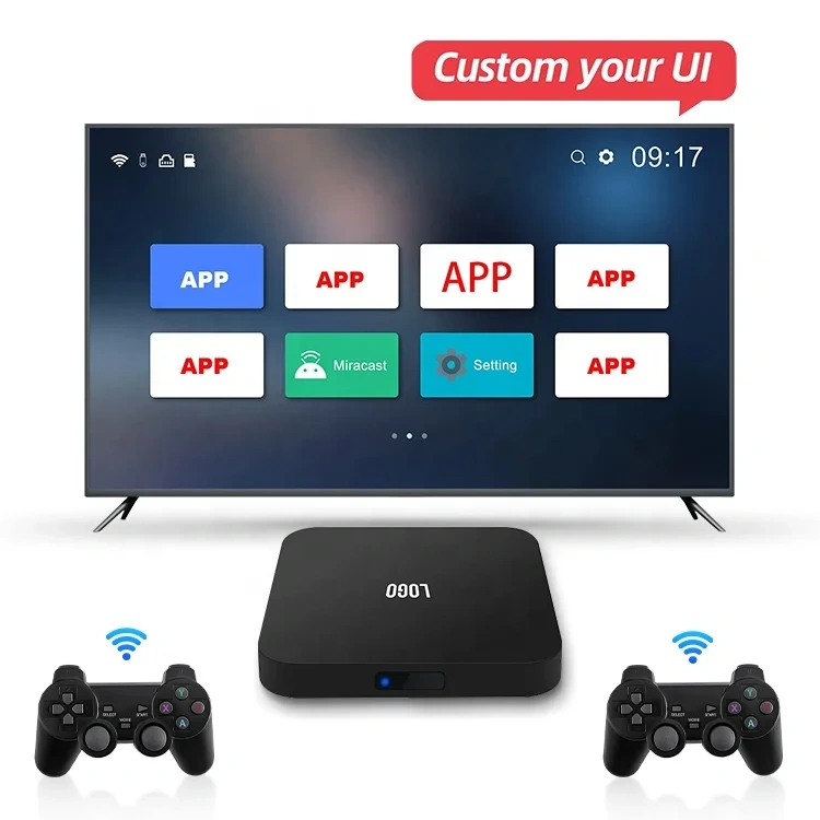 New Model Multifunction 2 In 1 Wifi Android Smart Tv Box 4K Video Game Console Set-Top Box