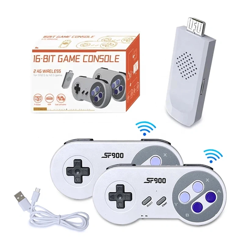 Video Game Console Dual Gamepad for PS1/SNES Retro HD TV Console 64GB 1000 Games Video 4K Game Stick