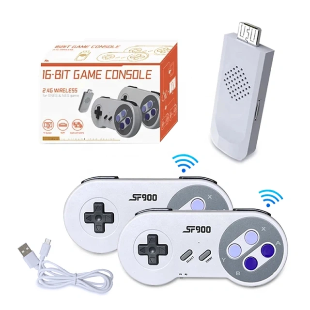 Video Game Console Dual Gamepad for PS1/SNES Retro HD TV Console 64GB 1000 Games Video 4K Game Stick