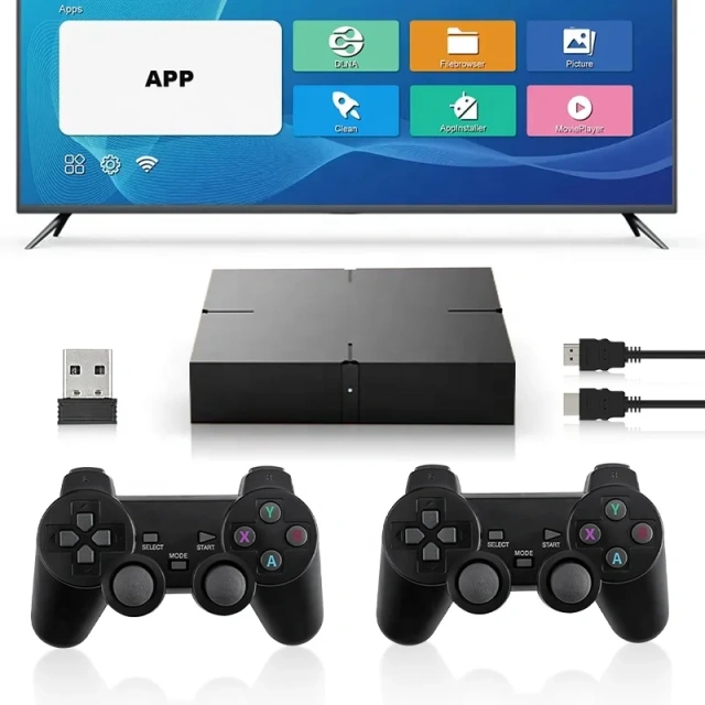 Amlogic S905W Set-Top Box Android 11 12 Hdr Iptv 4K 8K 8Gb Ram 128Gb Rom 10000+ Games Digital Smart Tv Box With Gamepads