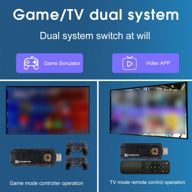 Wholesale Mini Retro Console Android TV Box Wireless Video Game Console 4K HD Game Stick Lite With Gamepad