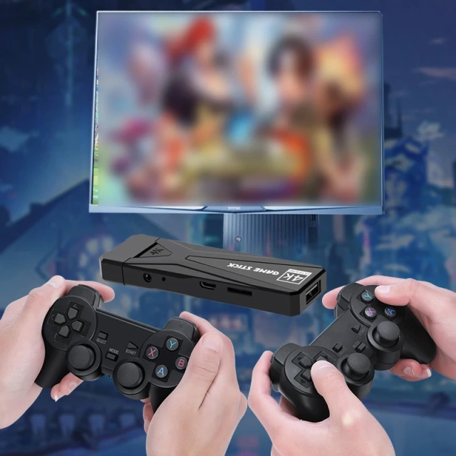 Wholesale Gaming Stick Wireless Controller 64G 128G Built-In 40000 Games Family 4K Tv Retro Video Console For Ps1