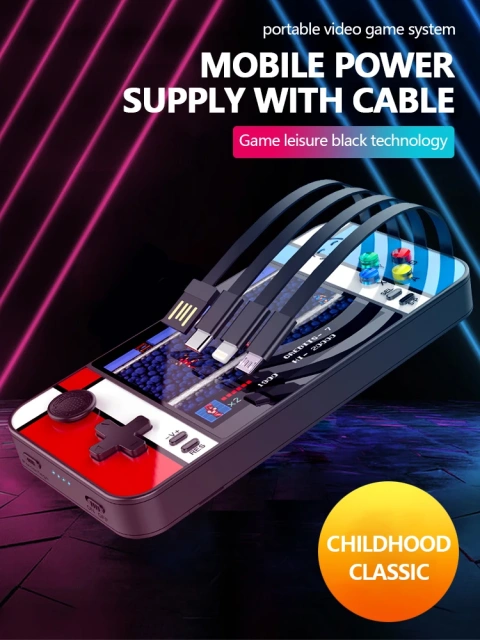 New design handle game console handheld game power With mobile power rechargeable Power bank for mobile phone