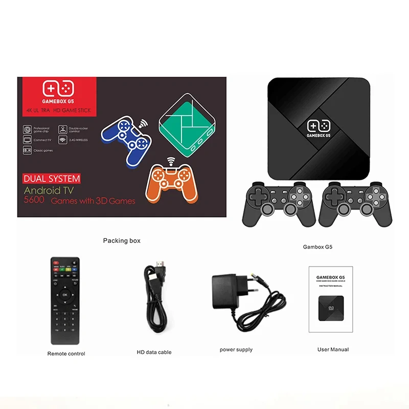 Factory G5 4K HD Super Console 50000+ Gaming Retro TV Box Wifi 50+ Emulator Video Console Game Player