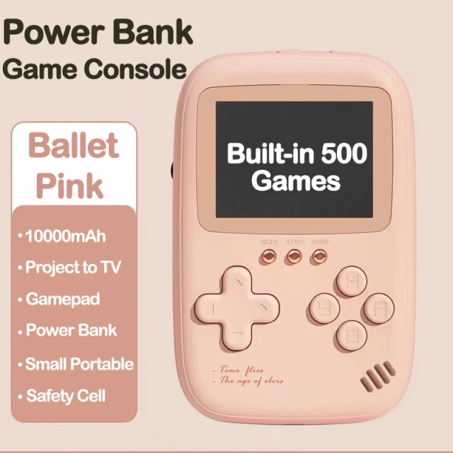 High Quality Power Bank Portable Charger Built-In 500 Retro Classic Fc Handheld Game Console