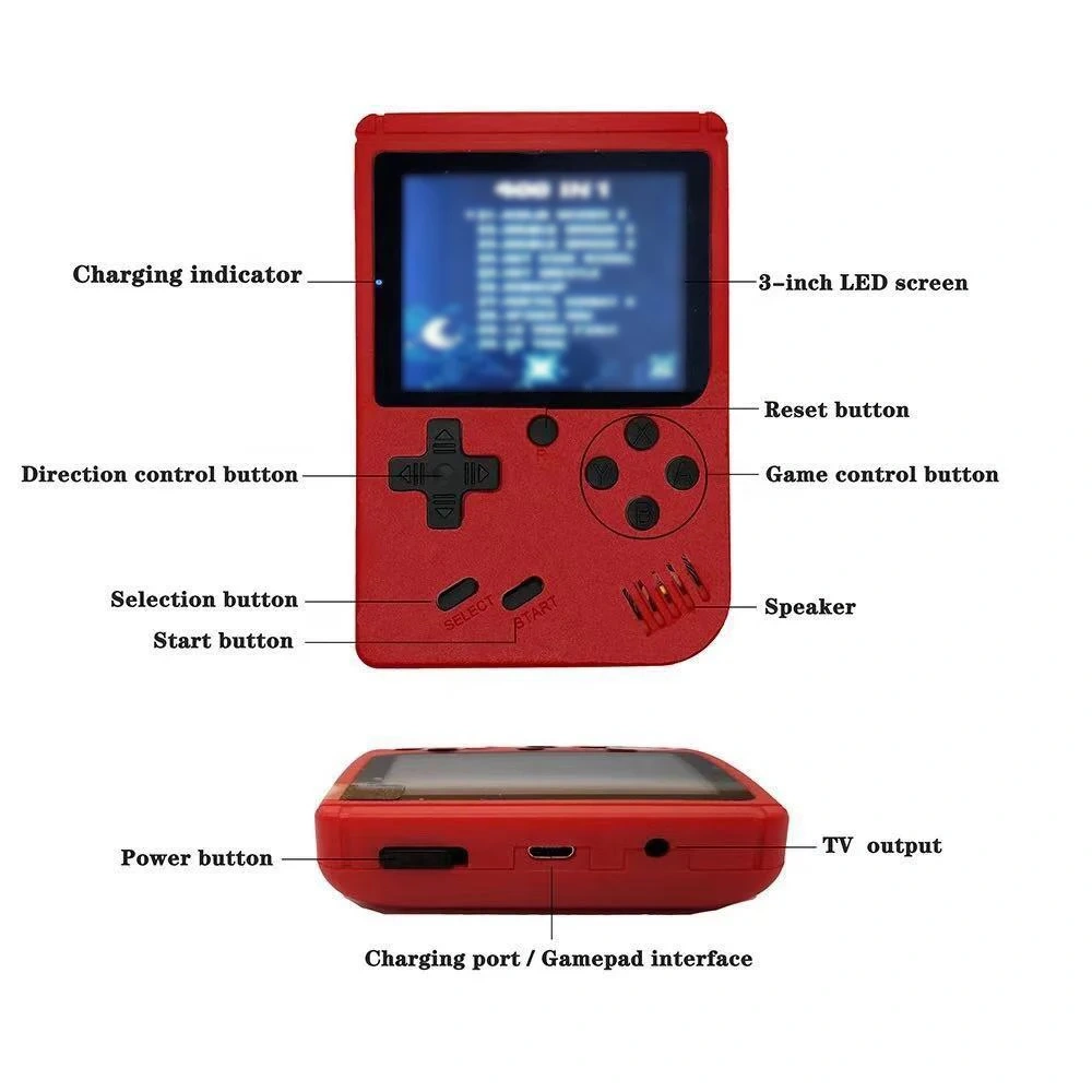 Portable Video Handheld Gaming Single Double Players 400 In 1 Plus Retro Classic Game Console