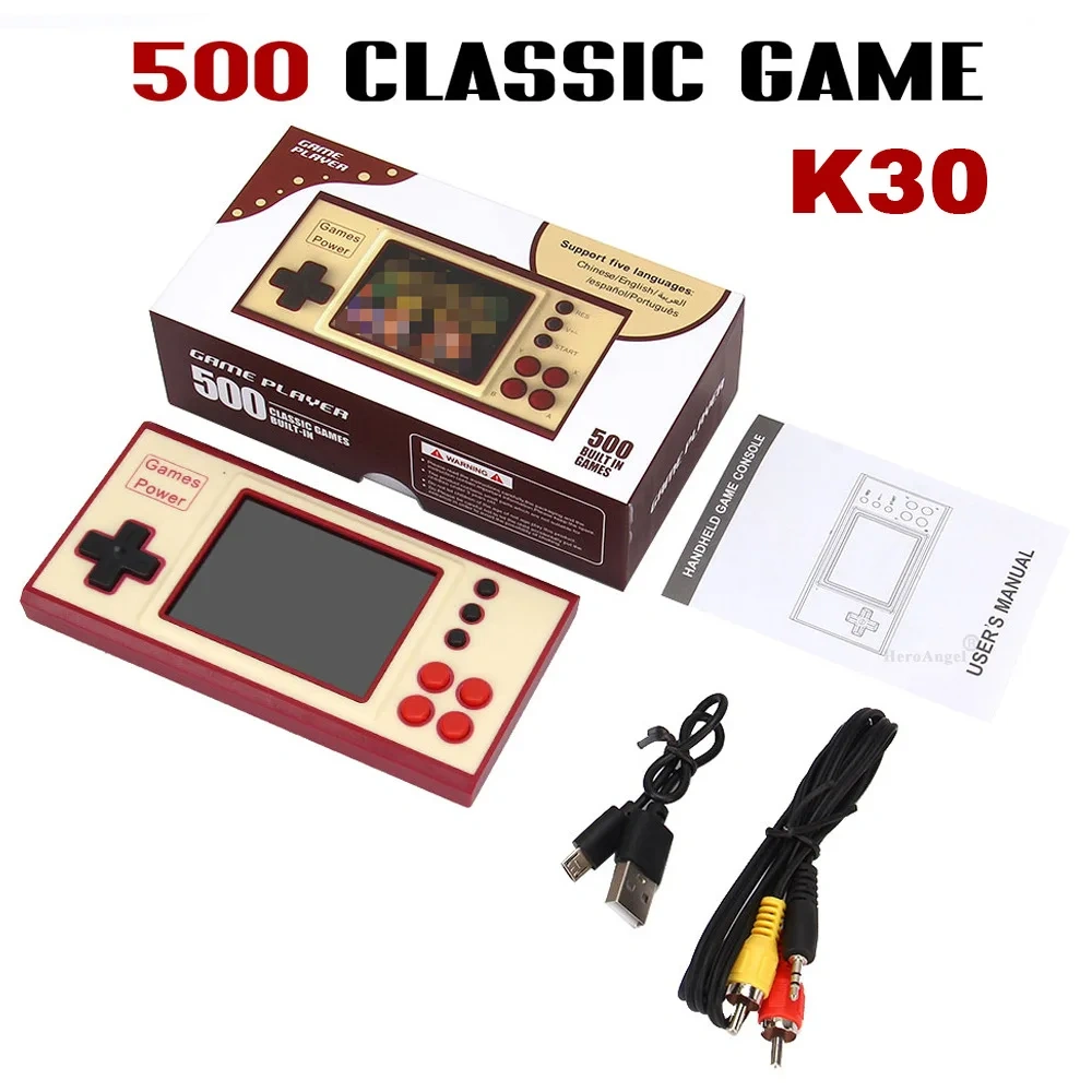 Hot Sale K30 500 In 1 Handheld Video Games Console 2.8 Inch TV Retro Portable Game Player