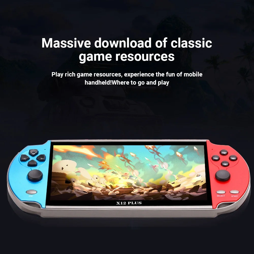 Popular X12 Plus 7 Inch 32/64 Bit 32GB Supports Arcade Handheld Retro Video Game Consoles