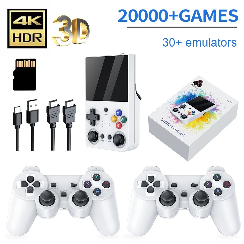 Portable M21 Retro Handheld Gaming Player 3.5 Inch Screen Built-In 20000+ Games Dual 3D Joystick Classic Video Consoles