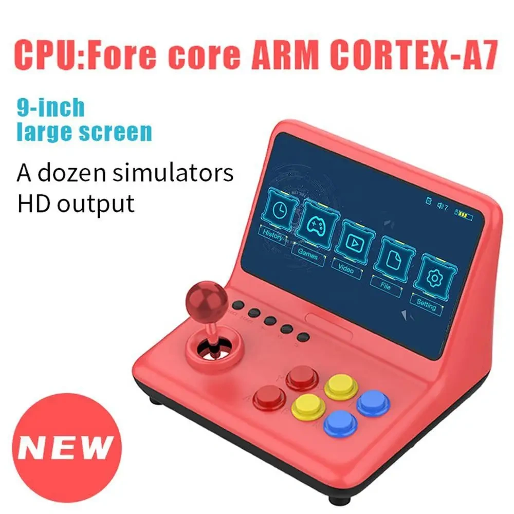 New Arrival 9 Inch Large Screen Joysticks Retro Arcade Md Handheld Video Game Console