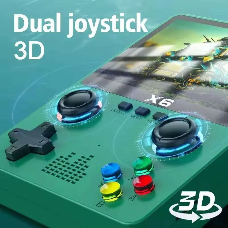 High Quality X6 Handheld Game Console 3.5 Inches Screen 64GB Portable Retro Classic Gaming Player With Dual 3D Joystick