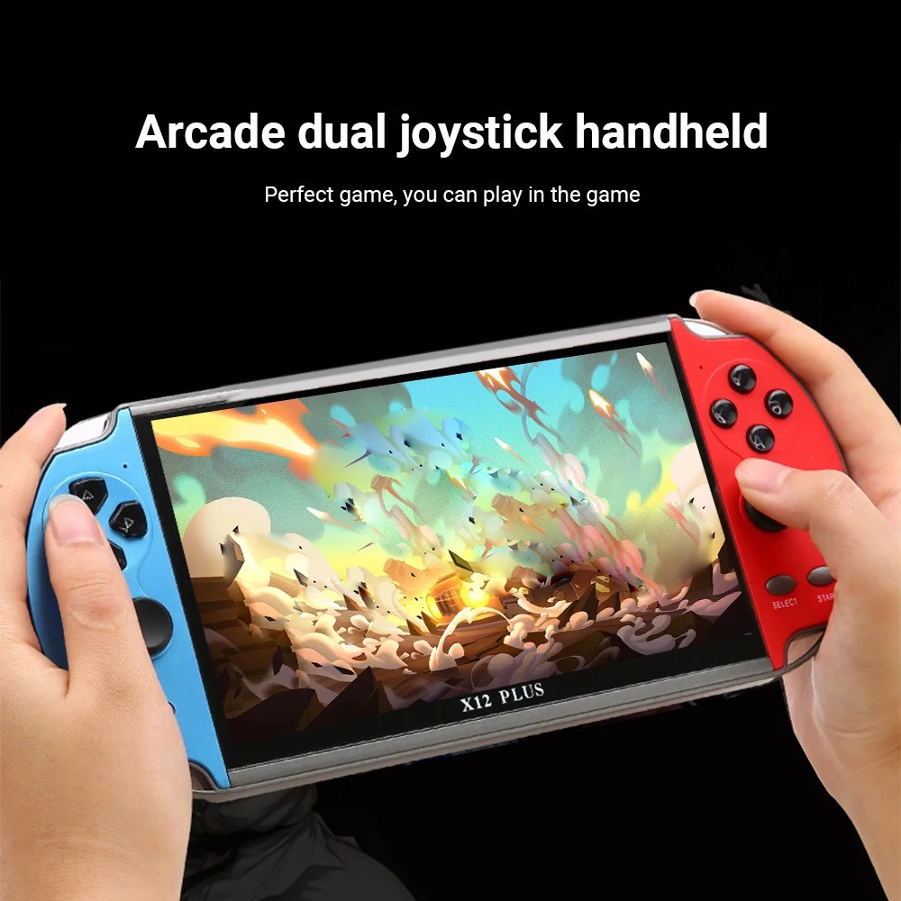 Popular X12 Plus 7 Inch 32/64 Bit 32GB Supports Arcade Handheld Retro Video Game Consoles