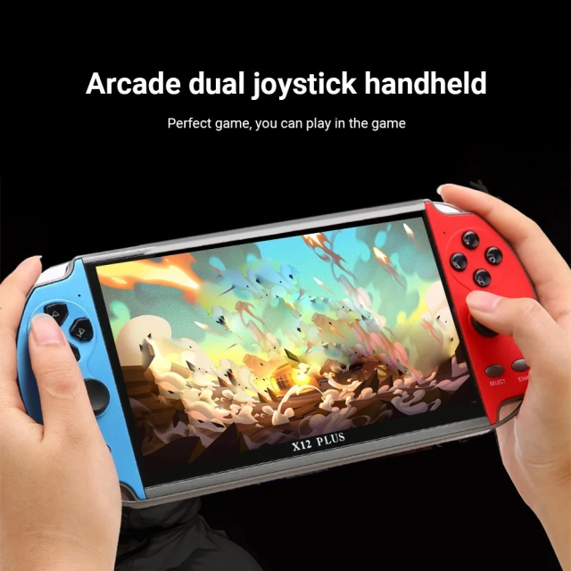 Popular X12 Plus 7 Inch 32/64 Bit 32GB Supports Arcade Handheld Retro Video Game Consoles