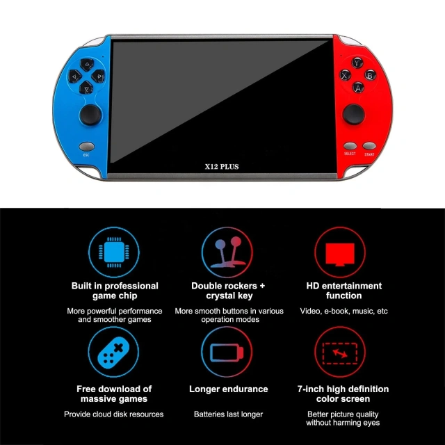 Wholesale X12 Plus 7 Inch Hd Screen Arcade Gaming Player Retro Handheld Video Game Console