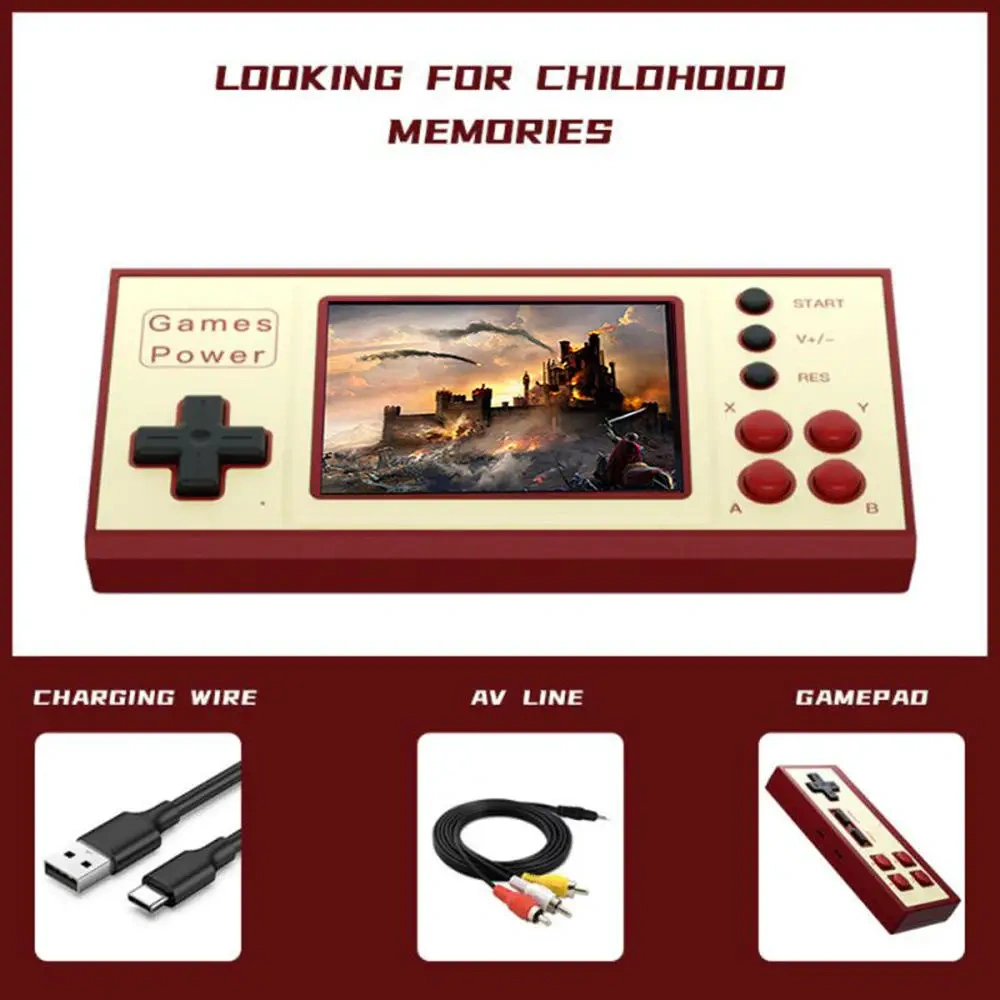 New Retro Handheld Gaming Pocket 3.5 Inch HD Screen Classic Two Player Battle 500 In 1 AV Output Game Console