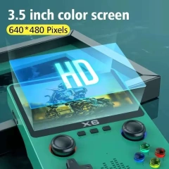 High Quality X6 Handheld Game Console 3.5 Inches Screen 64GB Portable Retro Classic Gaming Player With Dual 3D Joystick