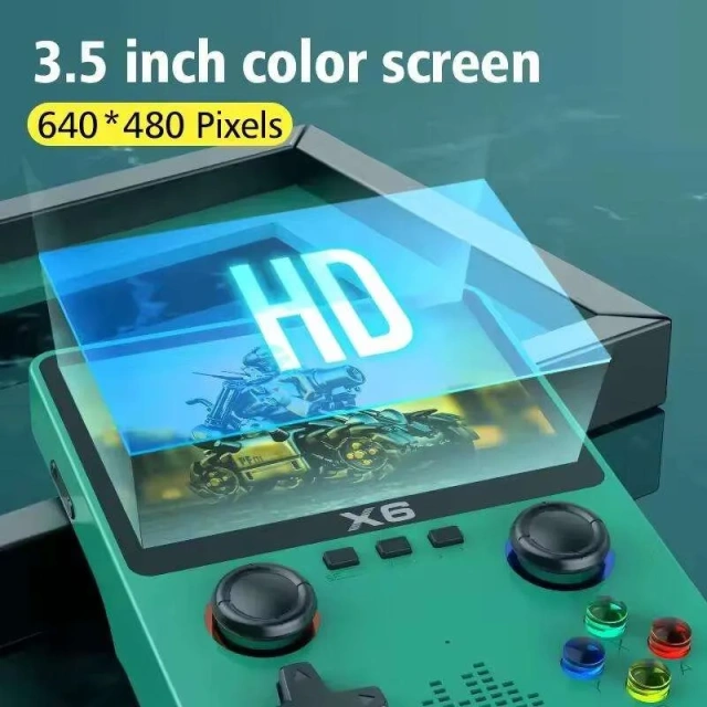High Quality X6 Handheld Game Console 3.5 Inches Screen 64GB Portable Retro Classic Gaming Player With Dual 3D Joystick