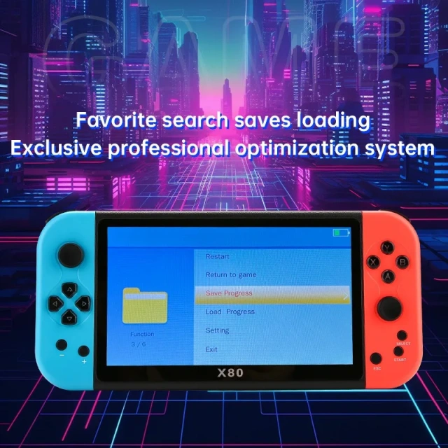 Factory New Design Game Console Built In 10000+ Games X80 Video Gaming Player With 7Inch Screen