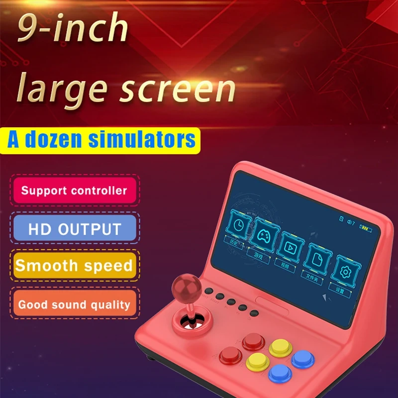 New Arrival 9 Inch Large Screen Joysticks Retro Arcade Md Handheld Video Game Console