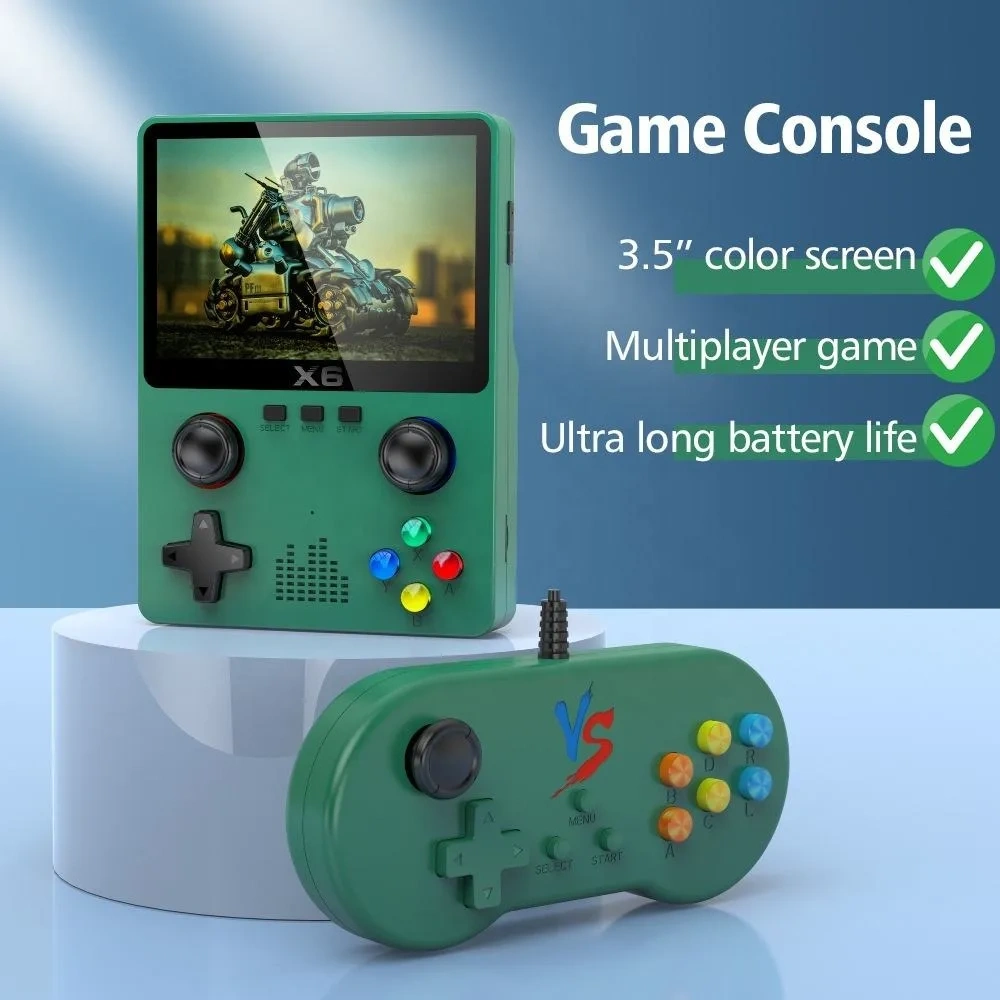 High Quality X6 Handheld Game Console 3.5 Inches Screen 64GB Portable Retro Classic Gaming Player With Dual 3D Joystick