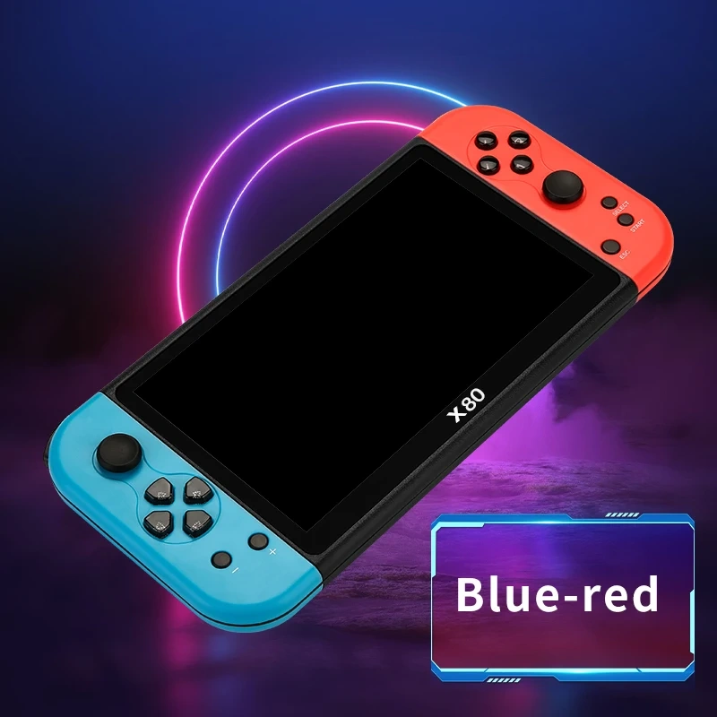 Portable X80 Handheld Game Consoles 7 inch HD Screen Retro Game Player Console with Dual Joystick Player Video Games