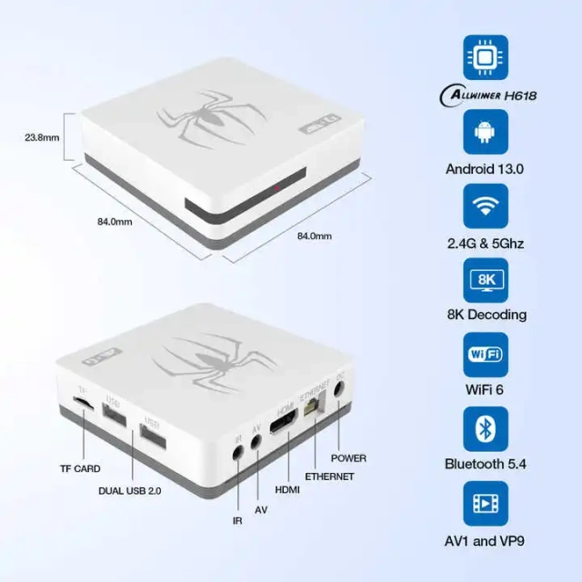 G7 game box Allwinner H618 Android 12 HD 4k video game console 2.4G dual wifi Wireless Gamepad FOR PS5 video game consoles