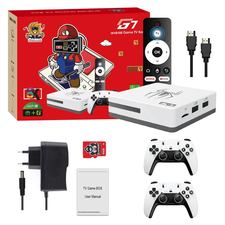 G7 game box Allwinner H618 Android 12 HD 4k video game console 2.4G dual wifi Wireless Gamepad FOR PS5 video game consoles