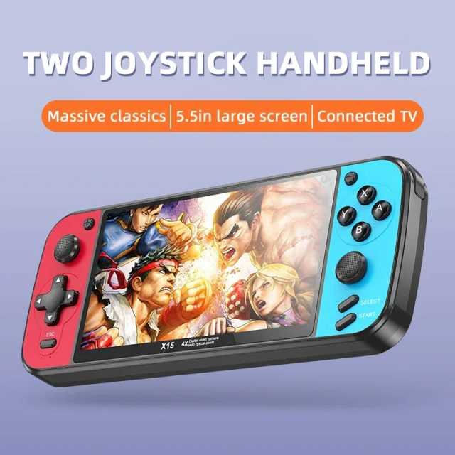 5.5 inch HD Screen Console Built-in 3000 Game X15 Retro Handheld Game Player TV Video Game Consoles