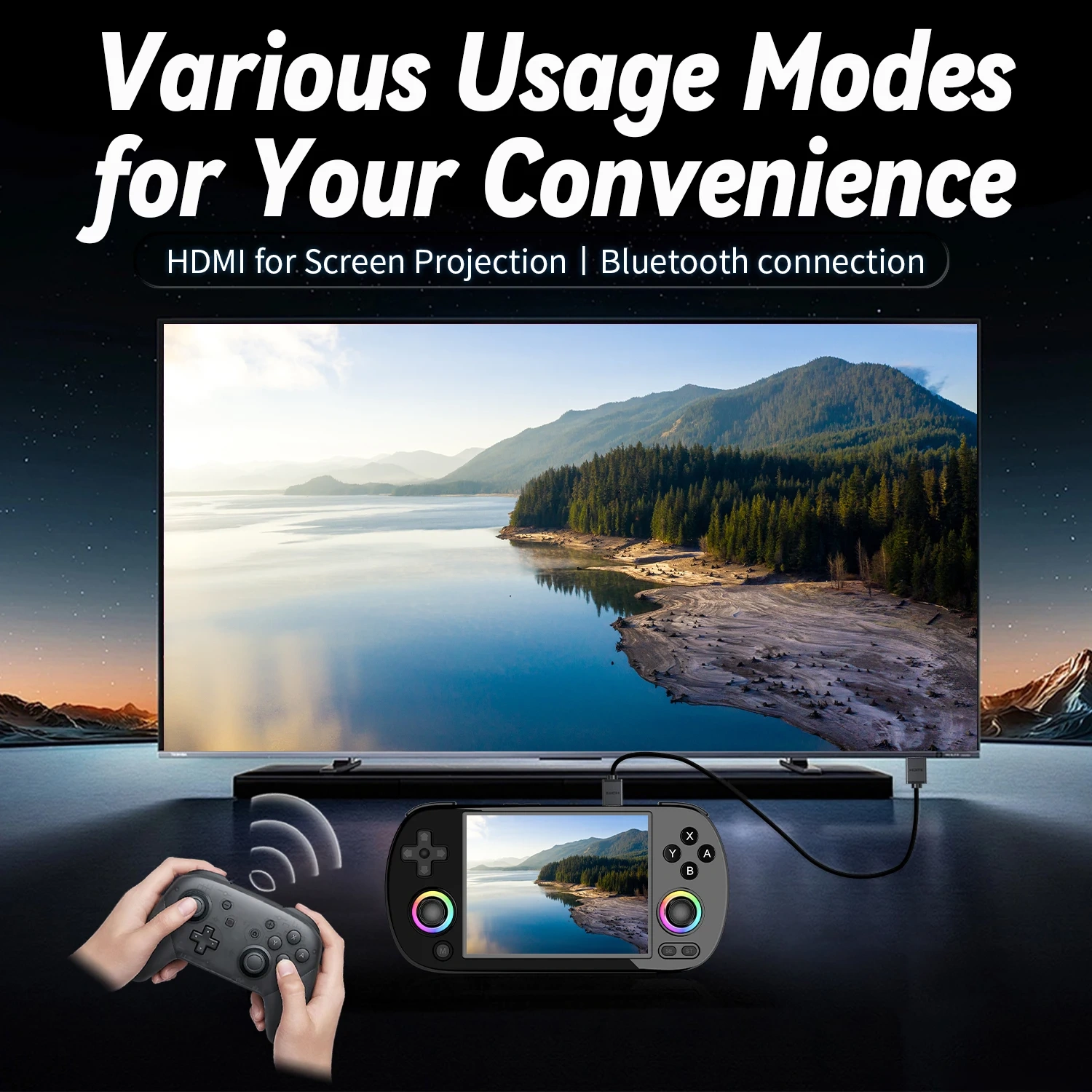 NEW ANBERNIC Retro Game Console RG40XX H Linux 4inch Screen 5G WIFI Blue-tooth RG40XXH 3200MAH Handheld Game Console