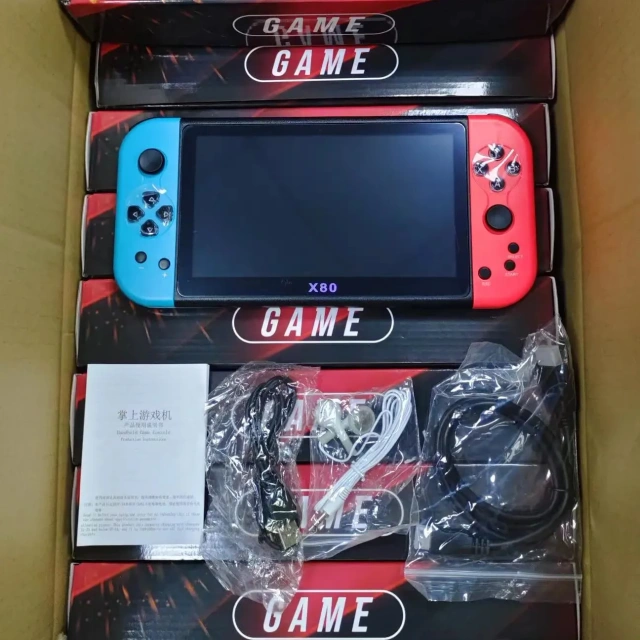 Portable X80 Handheld Game Consoles 7 inch HD Screen Retro Game Player Console with Dual Joystick Player Video Games