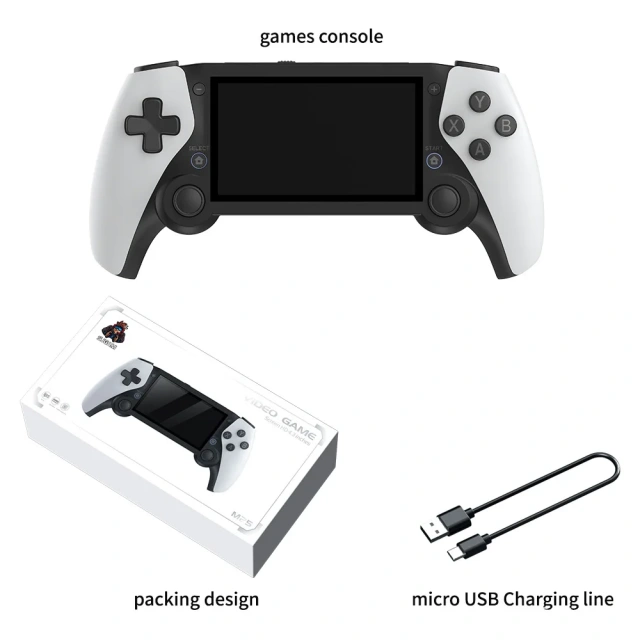 M25 Retro Handheld Video Game Console 64GB 19000 Games 4.3" IPS Screen Double 3D Rocker Portable Game Player