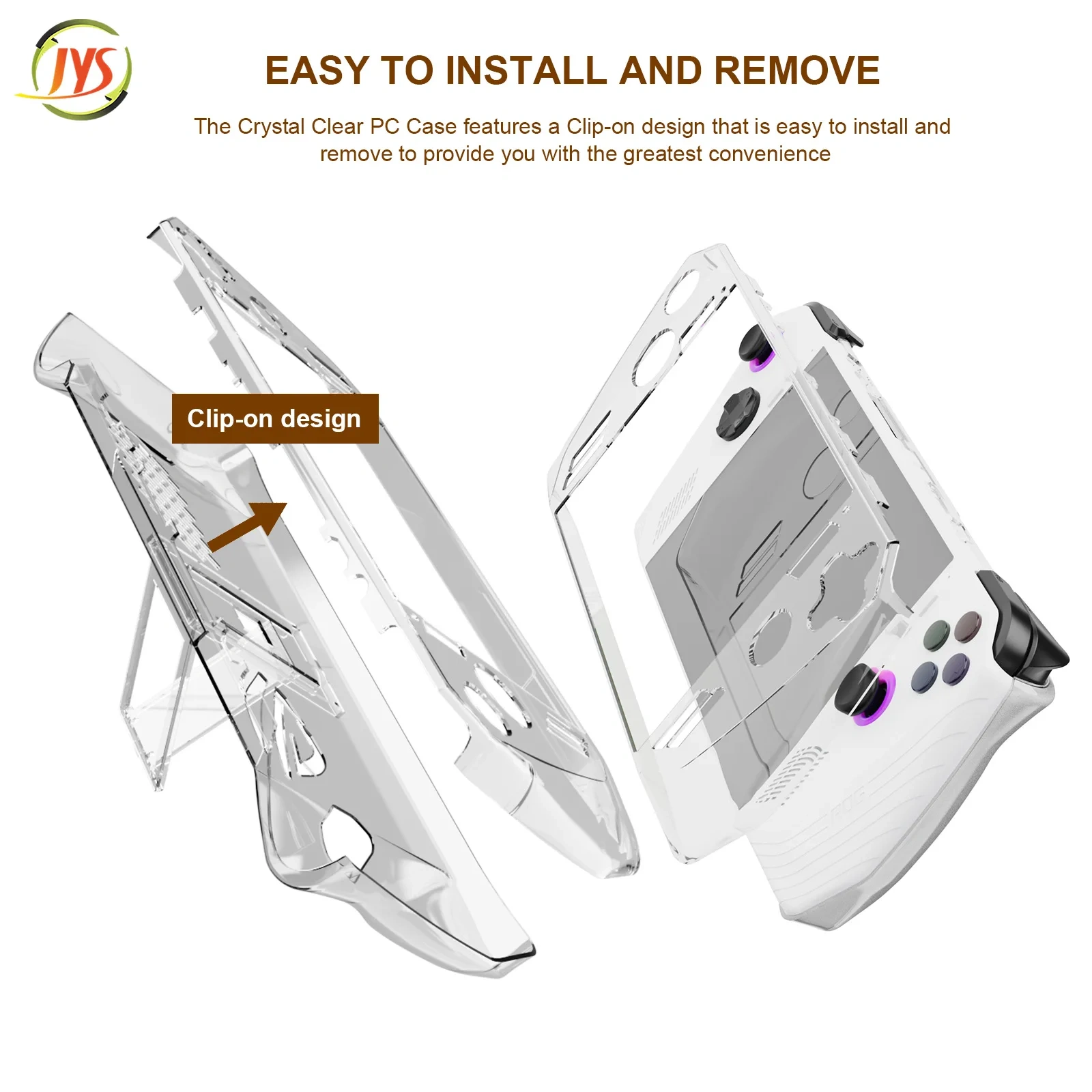 RA007 Handheld PC Crystal Case Protective Carrying Shell For ROG Ally Transparent Clear Cover Skin