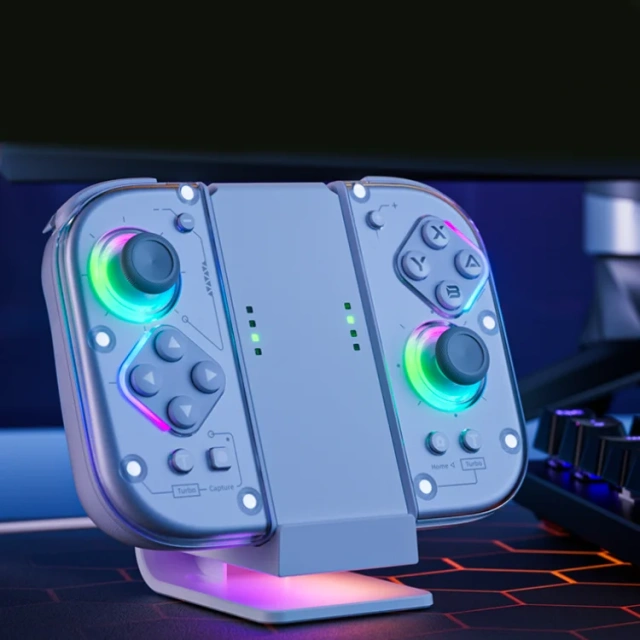 Wireless Charging Base RGB light For Nintendo Switch Controller Charging Dock Game Console Left and Right Joystick Charger