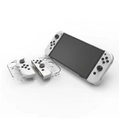 Split Transparent PC Case Protective Shell For Nintendo Switch OLED Game Console Crystal Protection Case With Stand