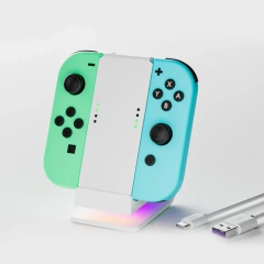 Wireless Charging Base RGB light For Nintendo Switch Controller Charging Dock Game Console Left and Right Joystick Charger