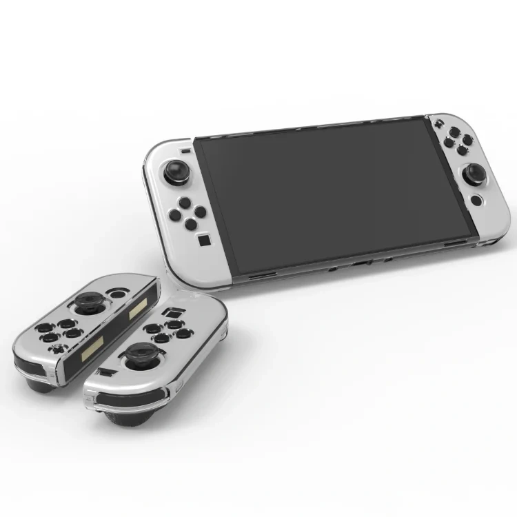Split Transparent PC Case Protective Shell For Nintendo Switch OLED Game Console Crystal Protection Case With Stand