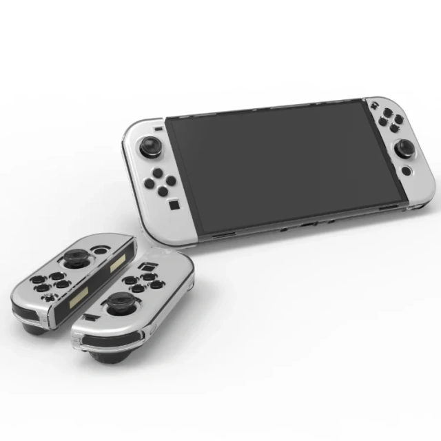 Split Transparent PC Case Protective Shell For Nintendo Switch OLED Game Console Crystal Protection Case With Stand