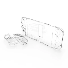 Split Transparent PC Case Protective Shell For Nintendo Switch OLED Game Console Crystal Protection Case With Stand
