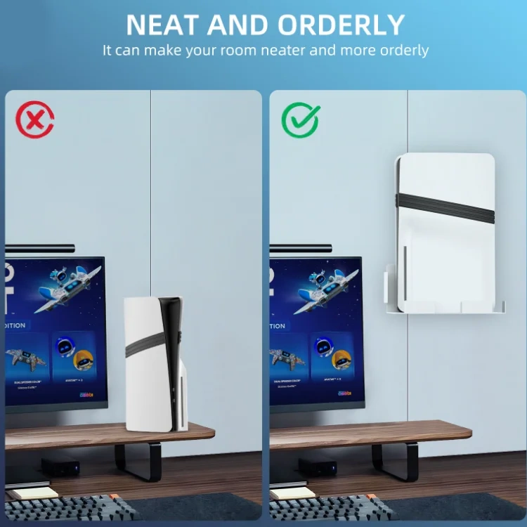 Game Console Storage Rack Wall Display For PS5/PS5 Pro/PS5 Slim Metal Bracket