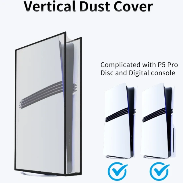 Vertical Waterproof Game Console Dust Cover For PS5 Pro Optical Drive Digital Edition Translucent Dust Cover Protective Case