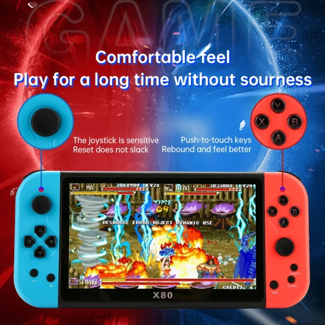 7 Inch Retro Game Console Multiple Simulators 10000 Games Support TF Card Expansion Video Game Console for Kids Gifts